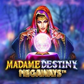 Madame Destiny Megaways slot logo by Pragmatic Play at Bloody Slots Casino