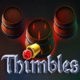 Thimbles slot logo by Evoplay at Bloody Slots CasinoThimbles